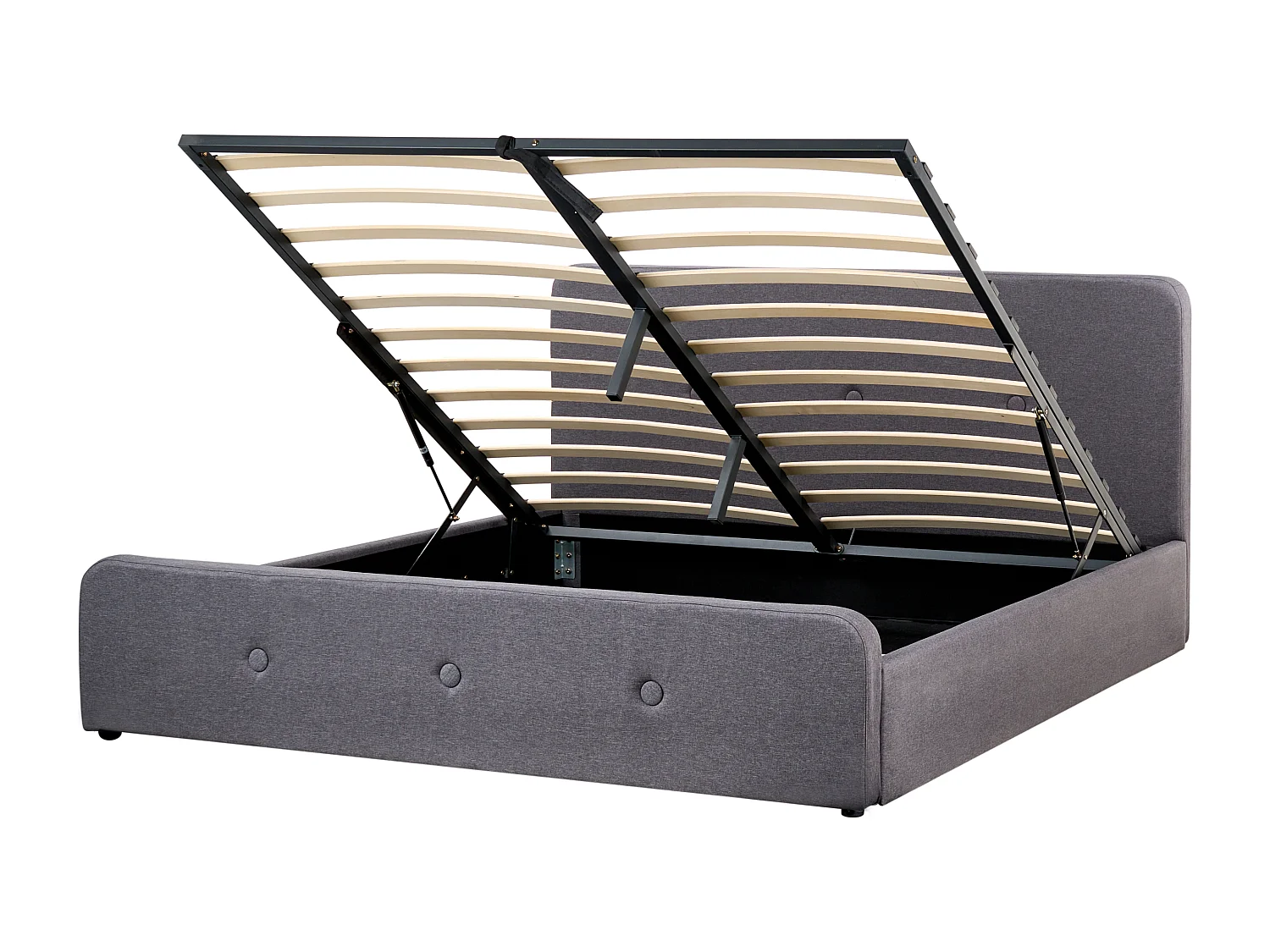 Bed met opbergruimte Stof RENNES 180 x 200 cm Donkergrijs