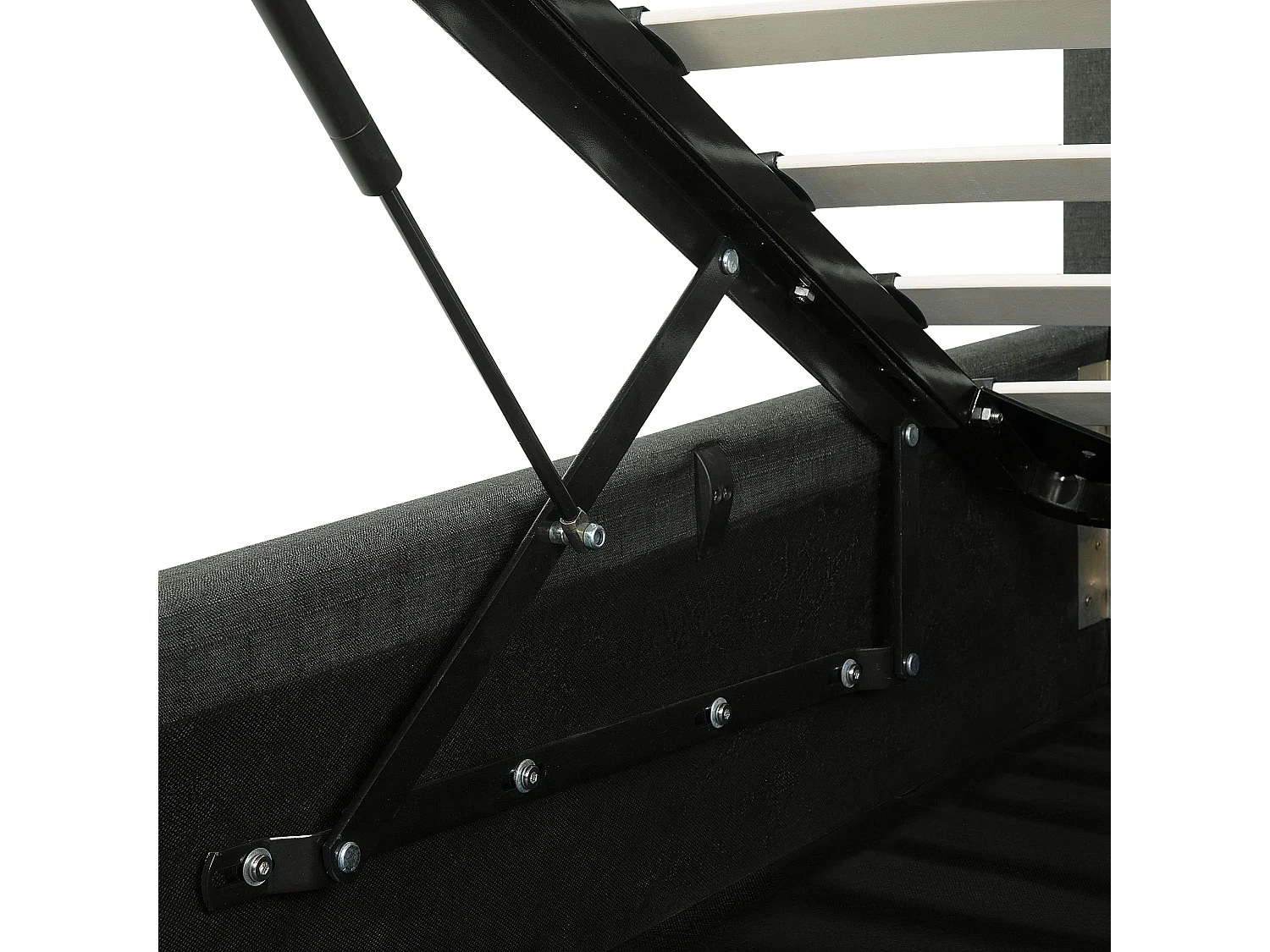 Bed met opbergruimte Stof RENNES 180 x 200 cm Donkergrijs