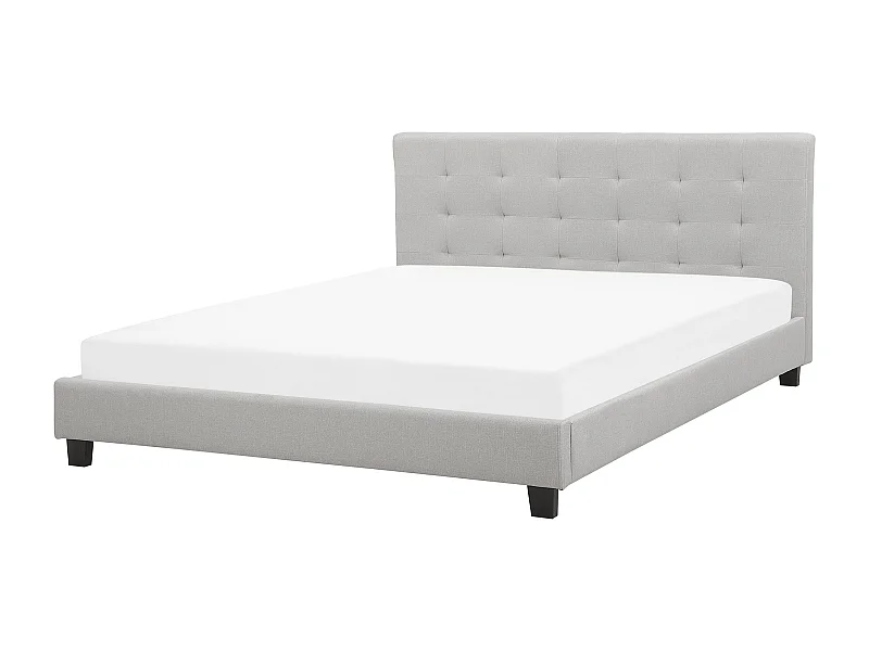Lit avec sommier Tissu LA ROCHELLE 180 x 200 cm Gris clair
