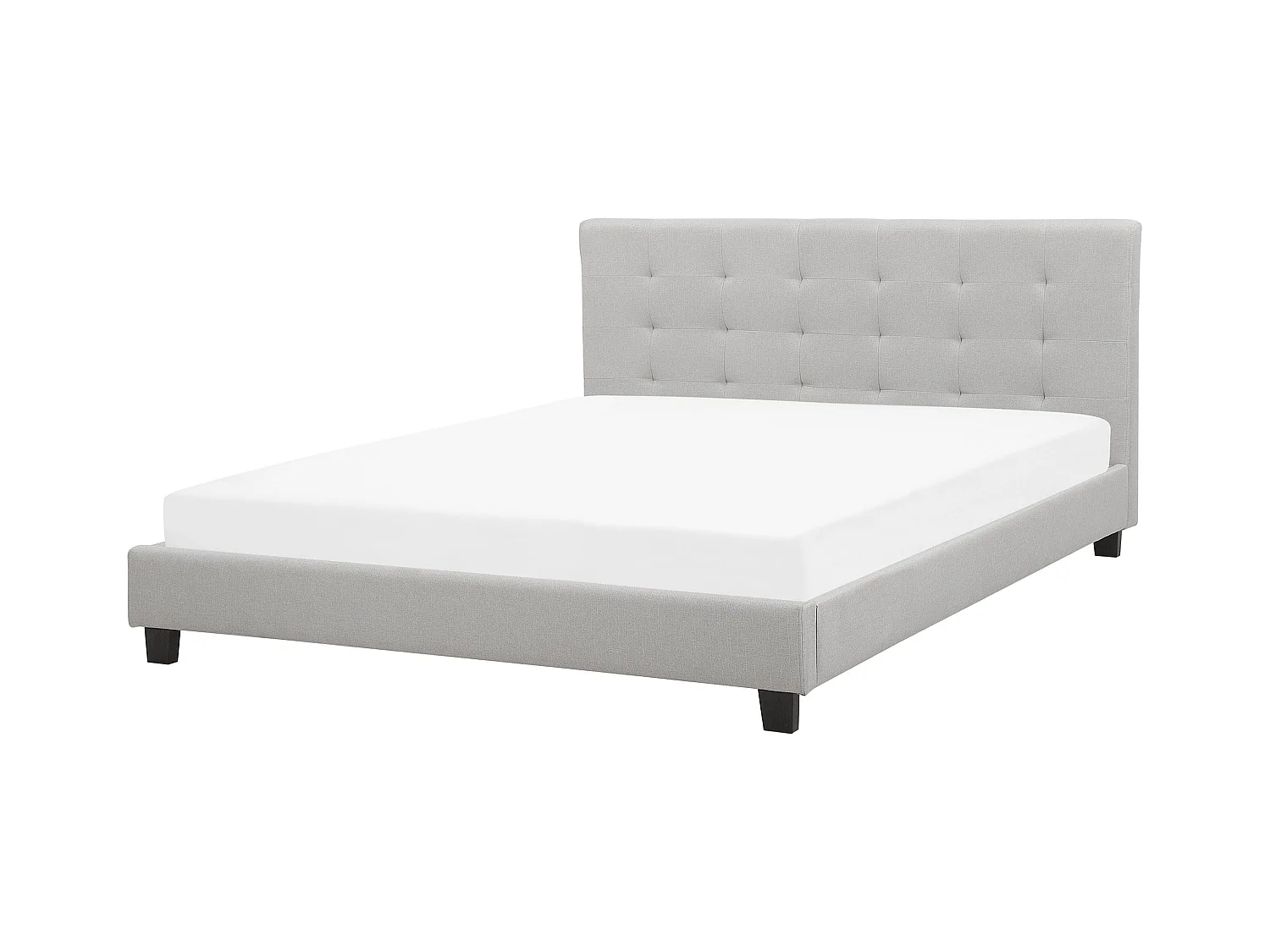 Cama Tecido ROCHELLE 180 x 200 cm Cinzento claro