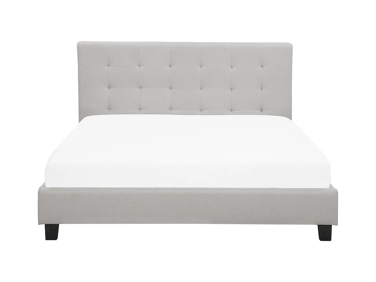 Cama Tecido ROCHELLE 180 x 200 cm Cinzento claro