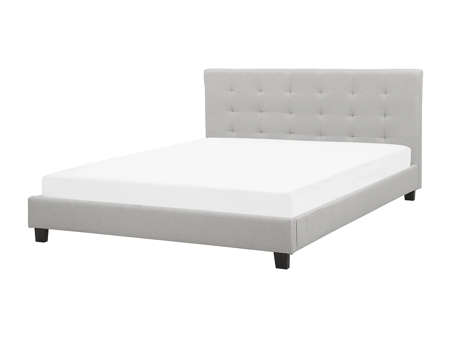 Lit avec sommier Tissu LA ROCHELLE 180 x 200 cm Gris clair