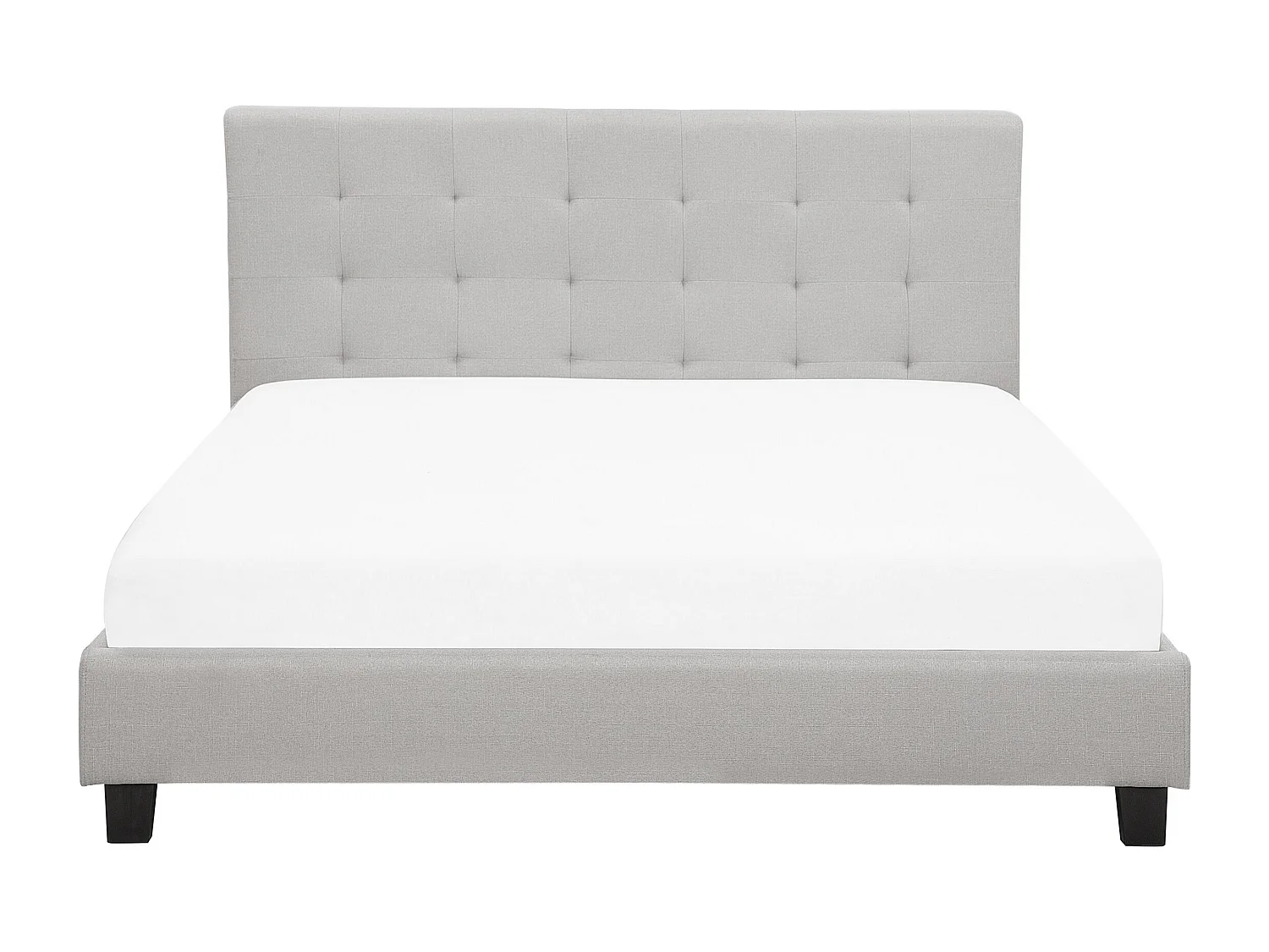 Lit avec sommier Tissu LA ROCHELLE 180 x 200 cm Gris clair