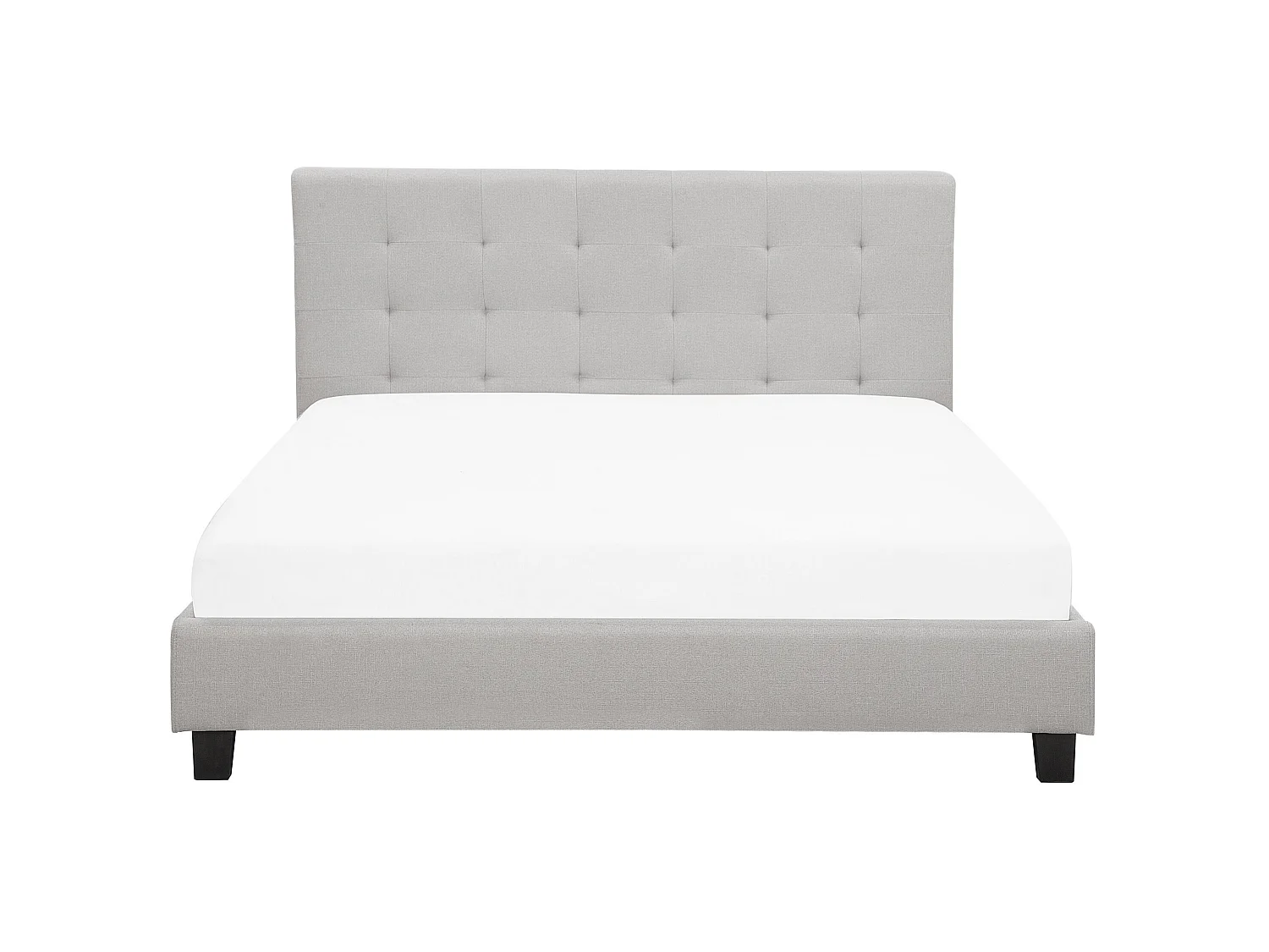 Lit avec sommier Tissu LA ROCHELLE 180 x 200 cm Gris clair