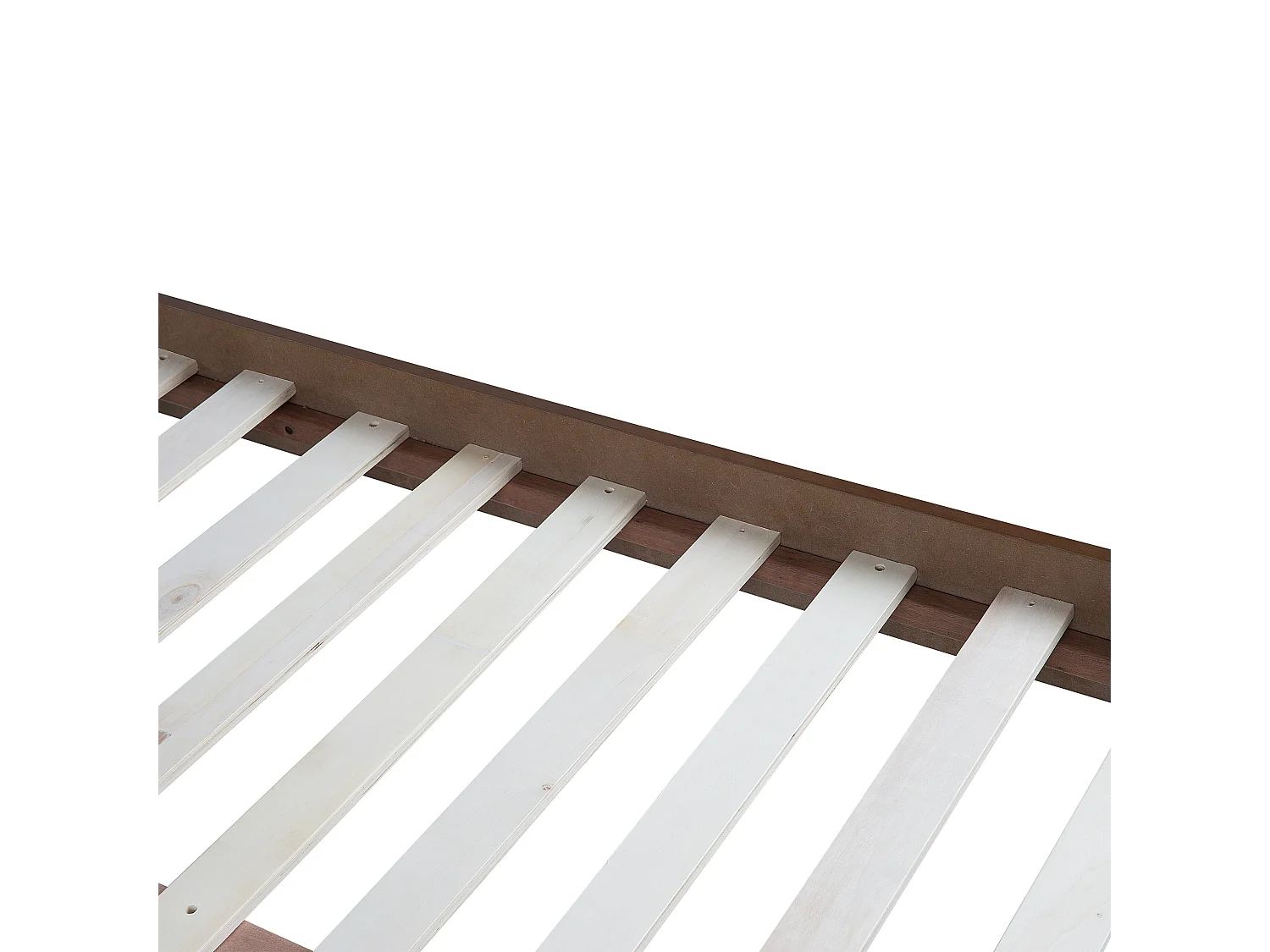 Bett Holzoptik dunkelbraun / grau mit Lattenrost 160x200cm hohes Kopfteil Poissy