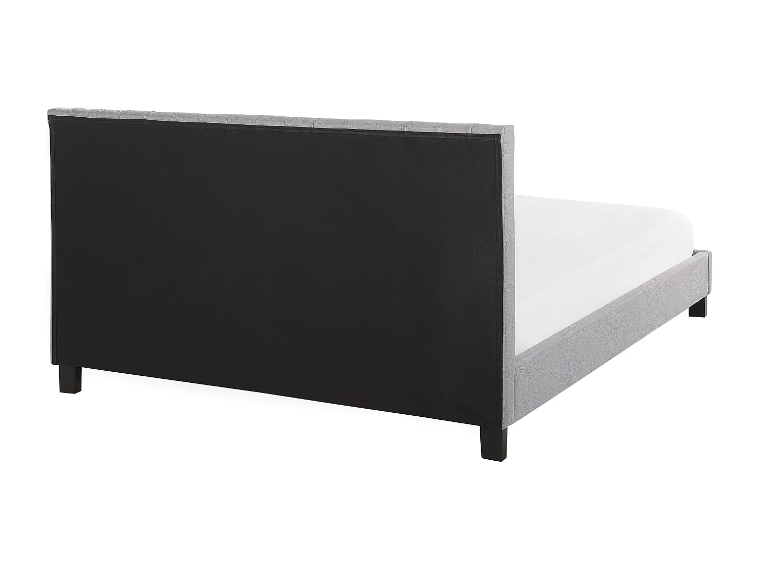 Lit avec sommier Tissu POITIERS 160 x 200 cm Gris clair