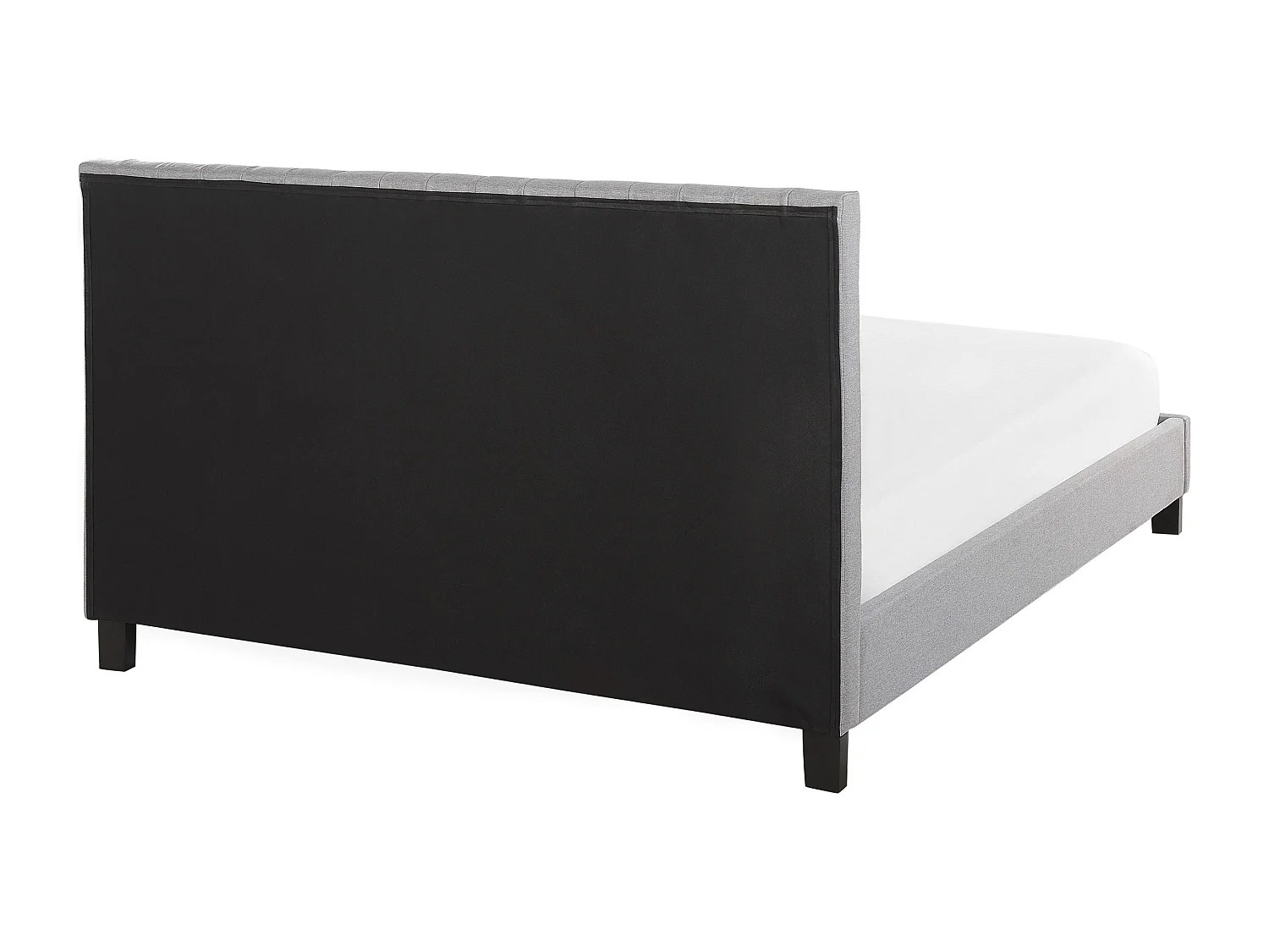 Lit avec sommier Tissu POITIERS 140 x 200 cm Gris clair