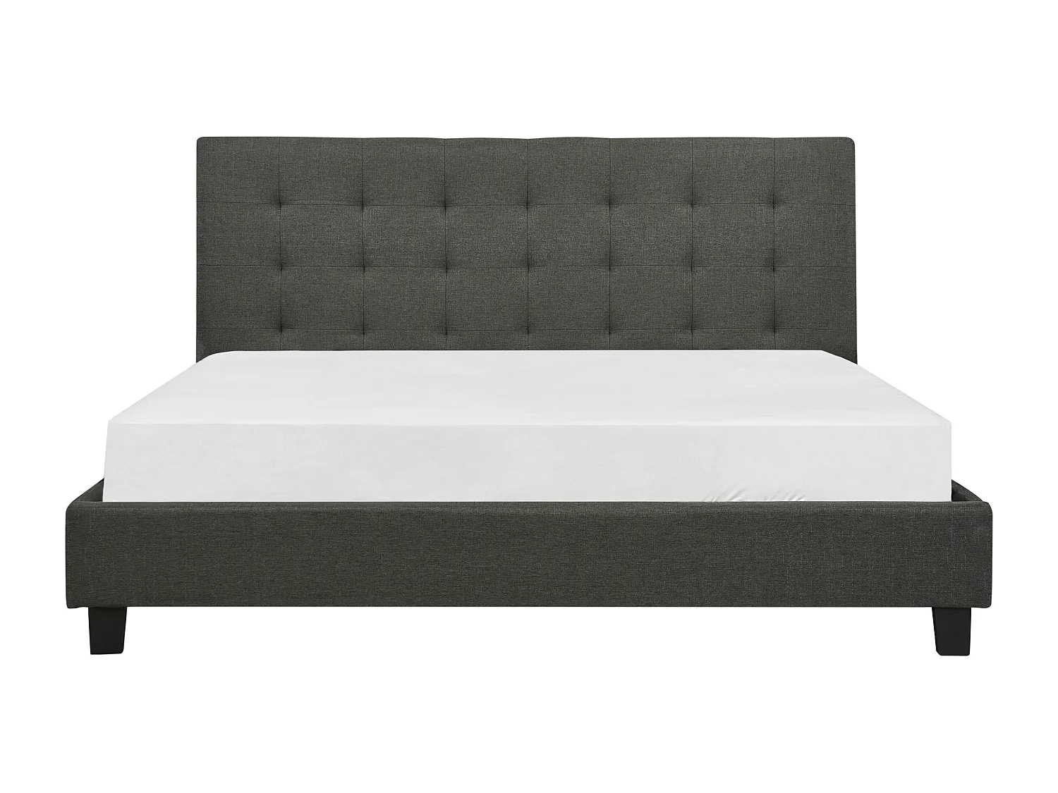 Modernes Polsterbett Dunkelgrau mit Knopfbezug Lattenrost 180x20cm La Rochelle