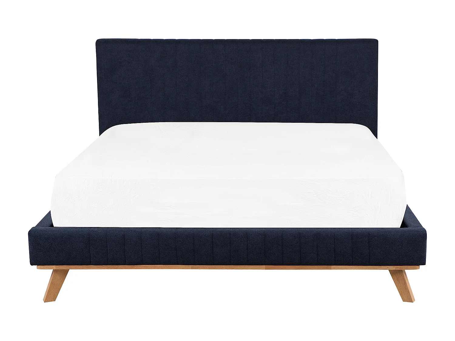 Lit avec sommier Tissu chenille TALENCE 160 x 200 cm Bleu foncé