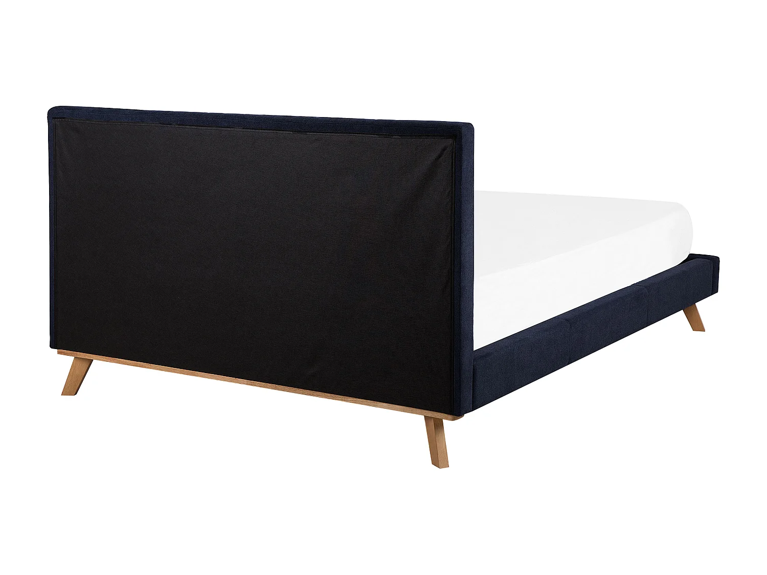 Lit avec sommier Tissu chenille TALENCE 160 x 200 cm Bleu foncé