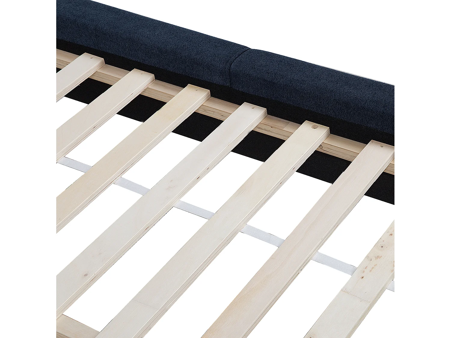 Lit avec sommier Tissu chenille TALENCE 160 x 200 cm Bleu foncé