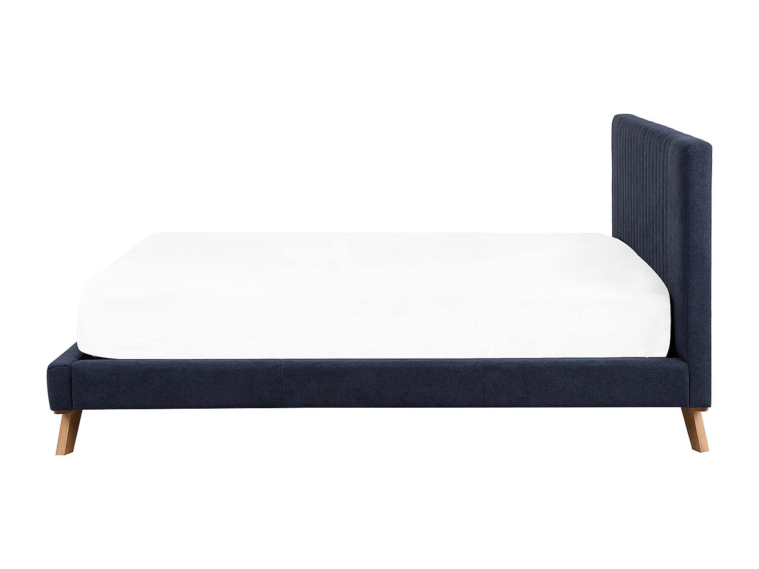 Lit avec sommier Tissu chenille TALENCE 160 x 200 cm Bleu foncé