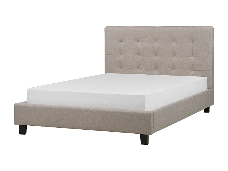 Lit avec sommier Tissu LA ROCHELLE 140 x 200 cm Gris clair
