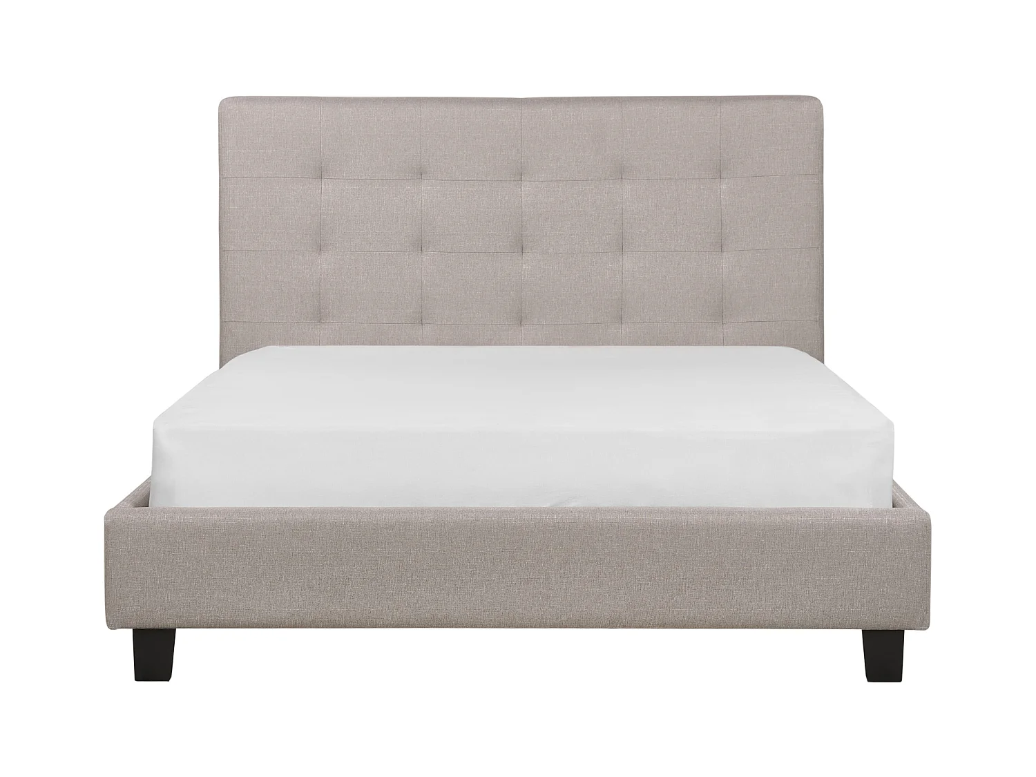 Bett Polsterbezug in Hellgrau mit Lattenrost 140 x 200 cm La Rochelle