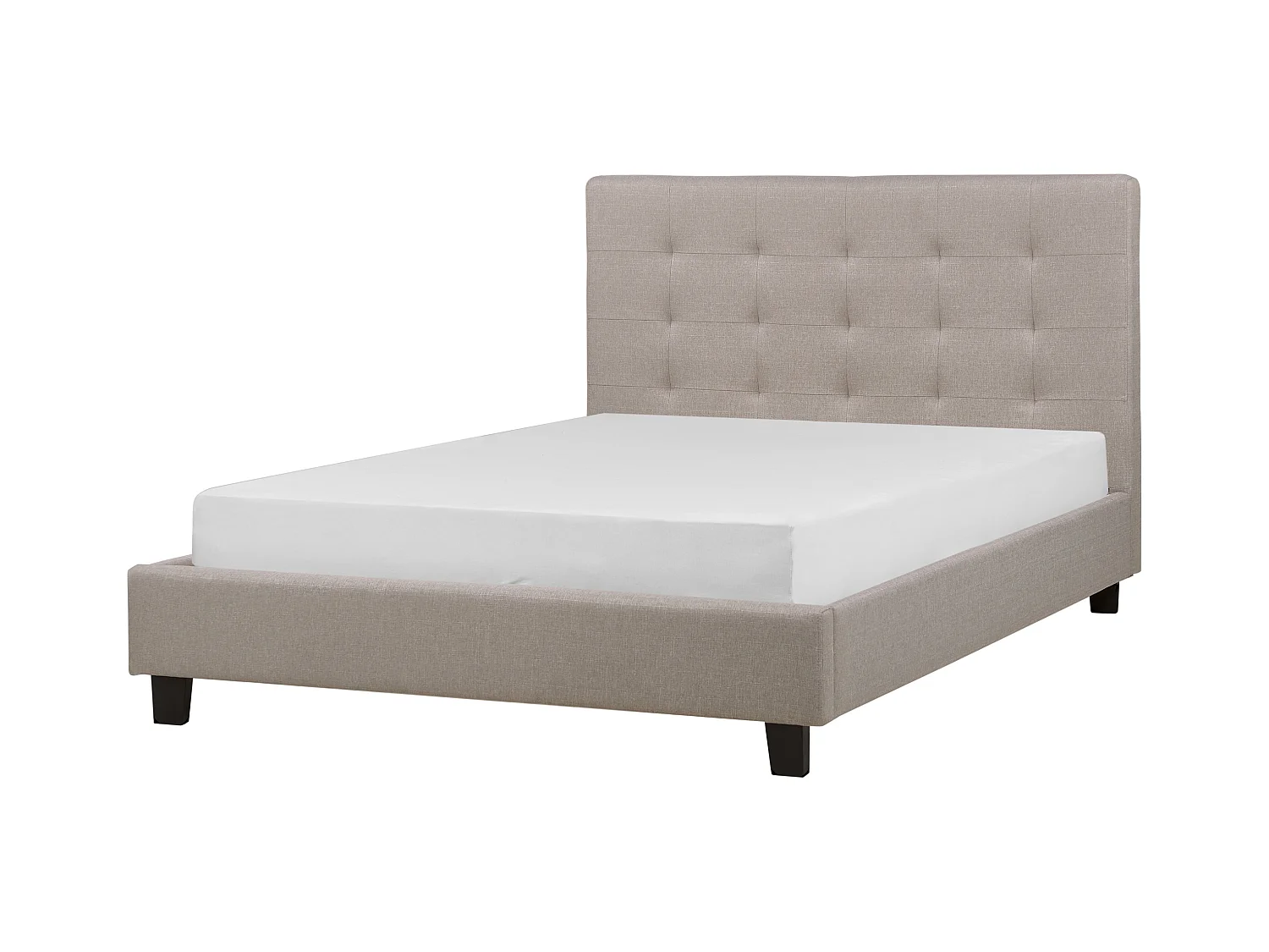 Bett Polsterbezug in Hellgrau mit Lattenrost 140 x 200 cm La Rochelle
