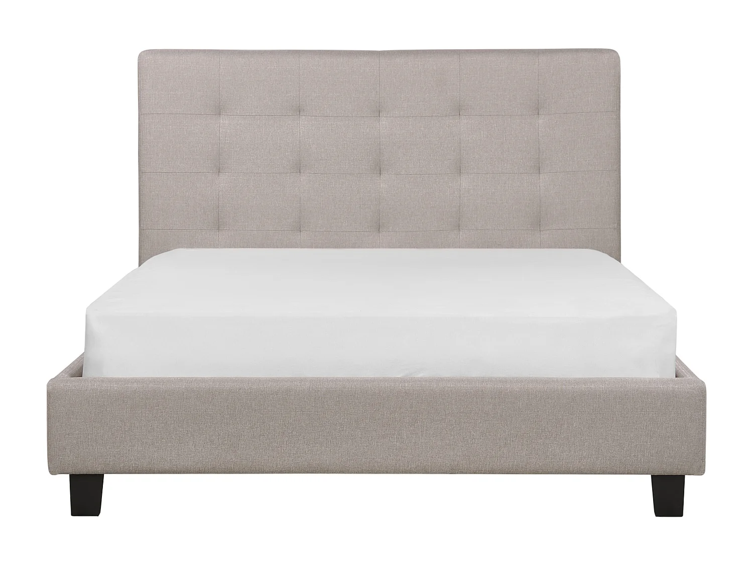 Lit avec sommier Tissu LA ROCHELLE 140 x 200 cm Gris clair