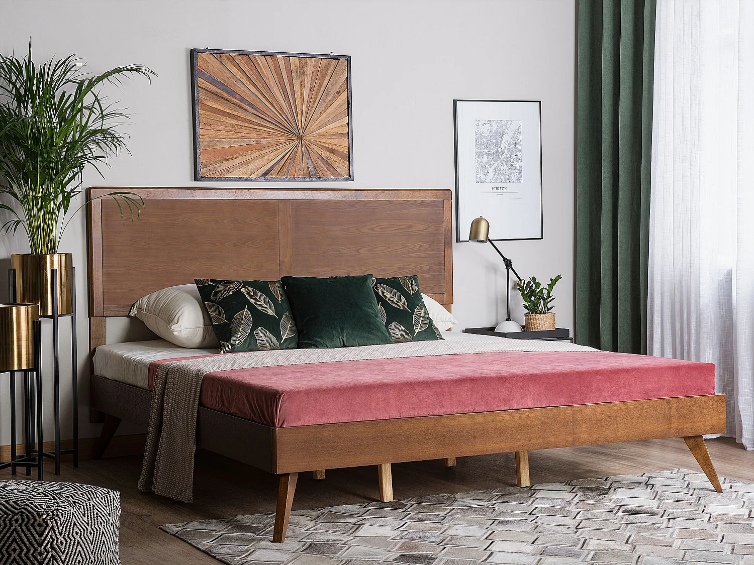 Bed ISTRES 180 x 200 cm Donker essenhout
