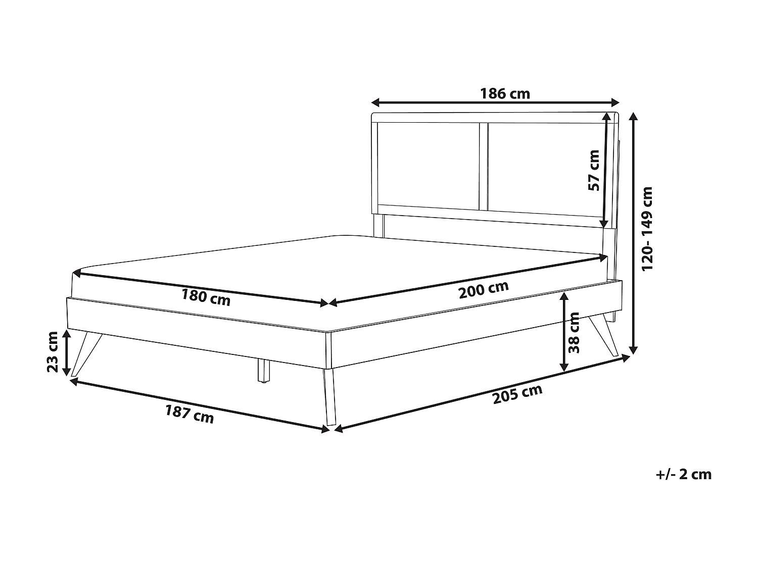 Bed ISTRES 180 x 200 cm Donker essenhout