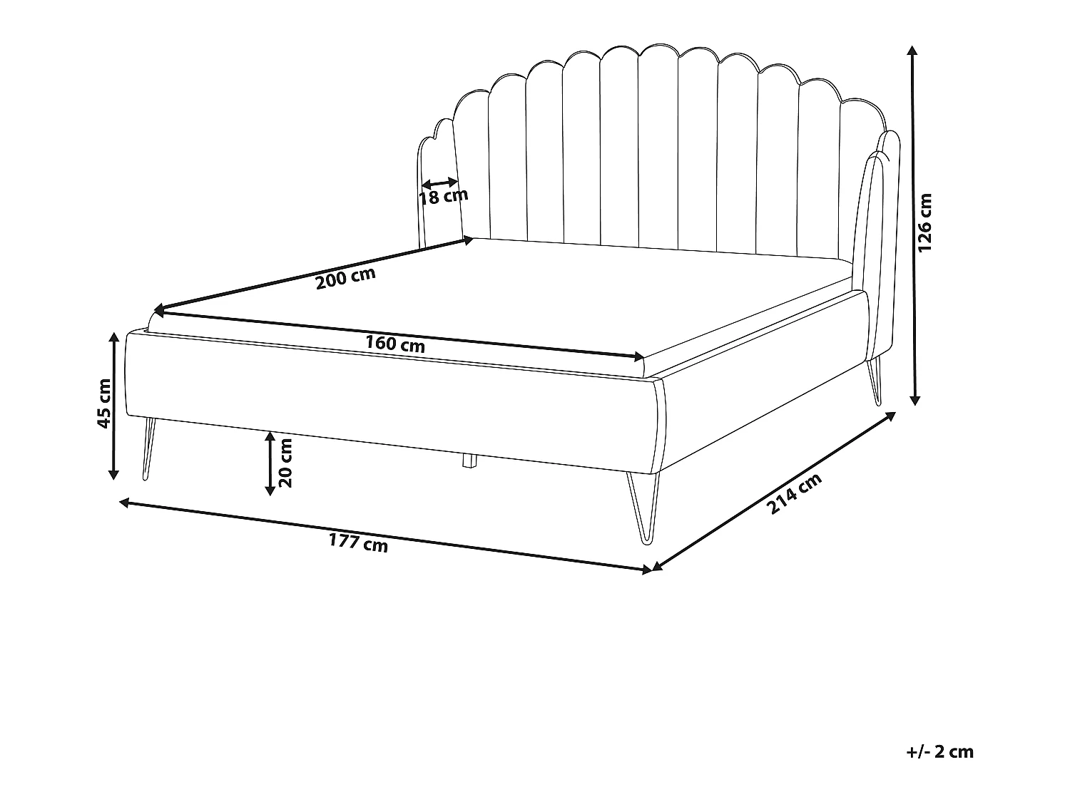 Bed Fluweel AMBILLOU 160 x 200 cm Roze
