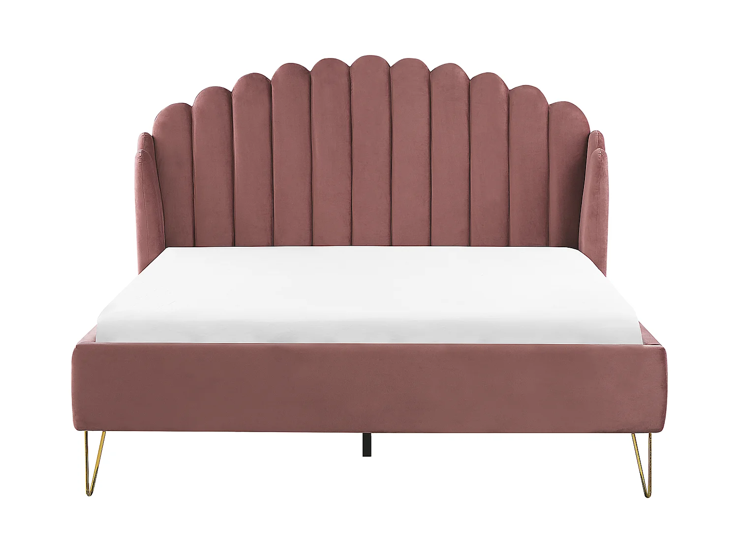Bed Fluweel AMBILLOU 160 x 200 cm Roze