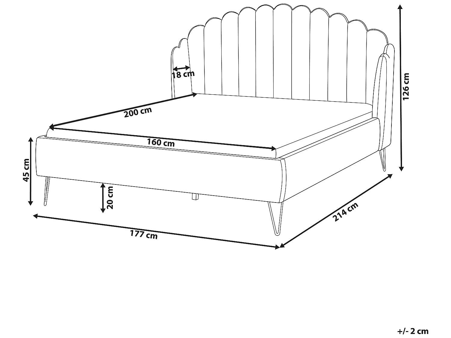 Lit avec sommier Velours AMBILLOU 160 x 200 cm Rose