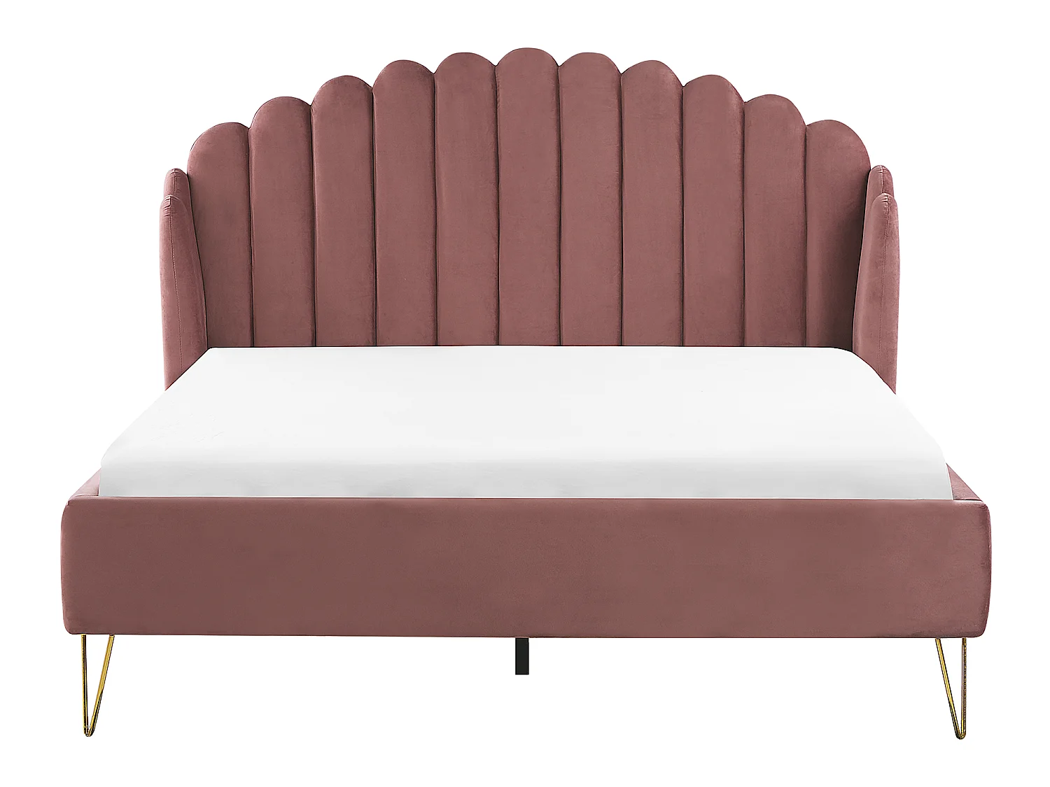 Bed Fluweel AMBILLOU 160 x 200 cm Roze