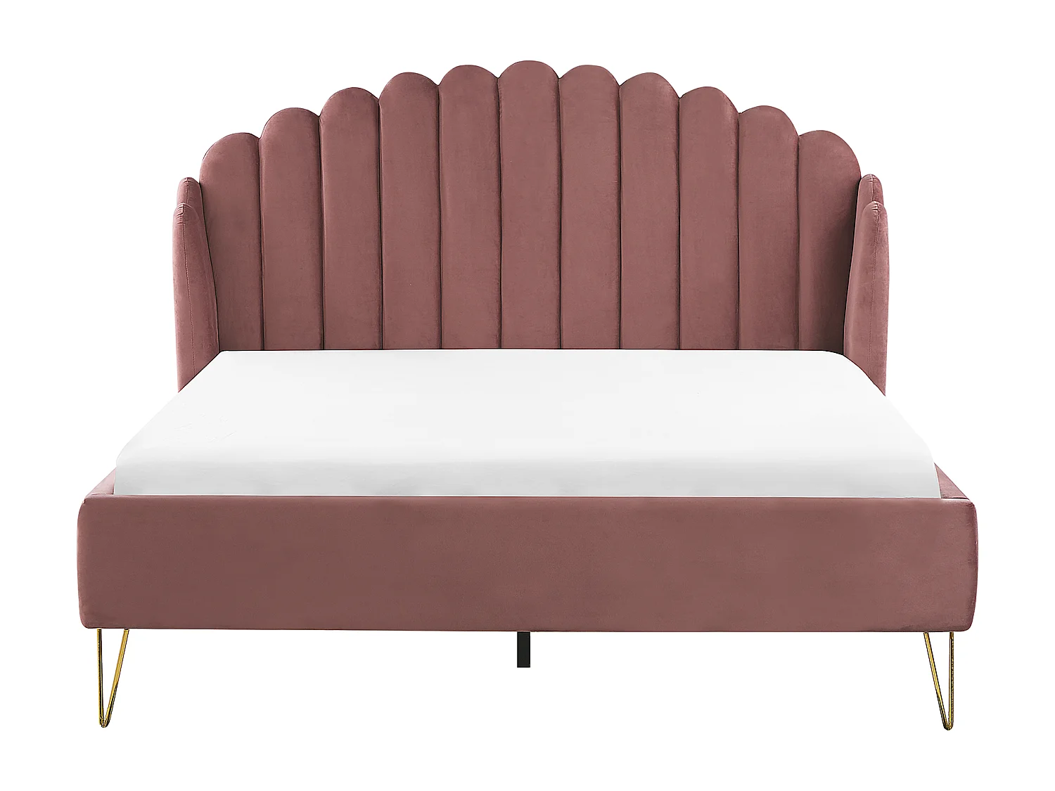 Lit avec sommier Velours AMBILLOU 160 x 200 cm Rose