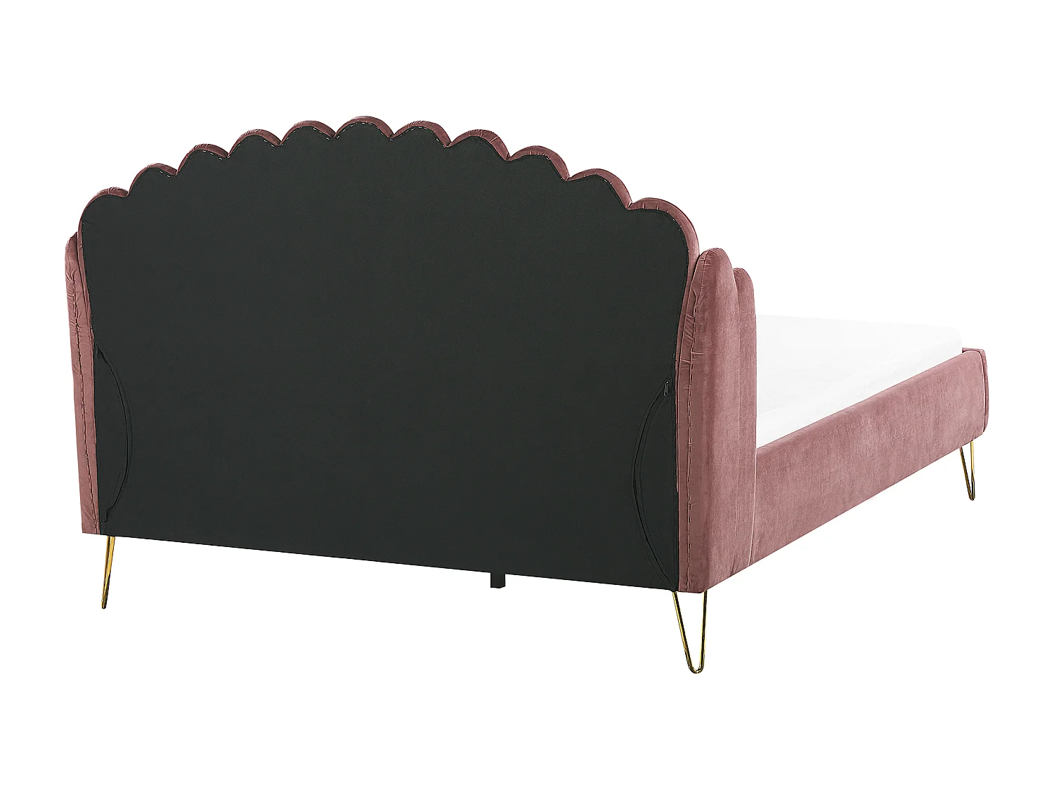 Lit avec sommier Velours AMBILLOU 160 x 200 cm Rose