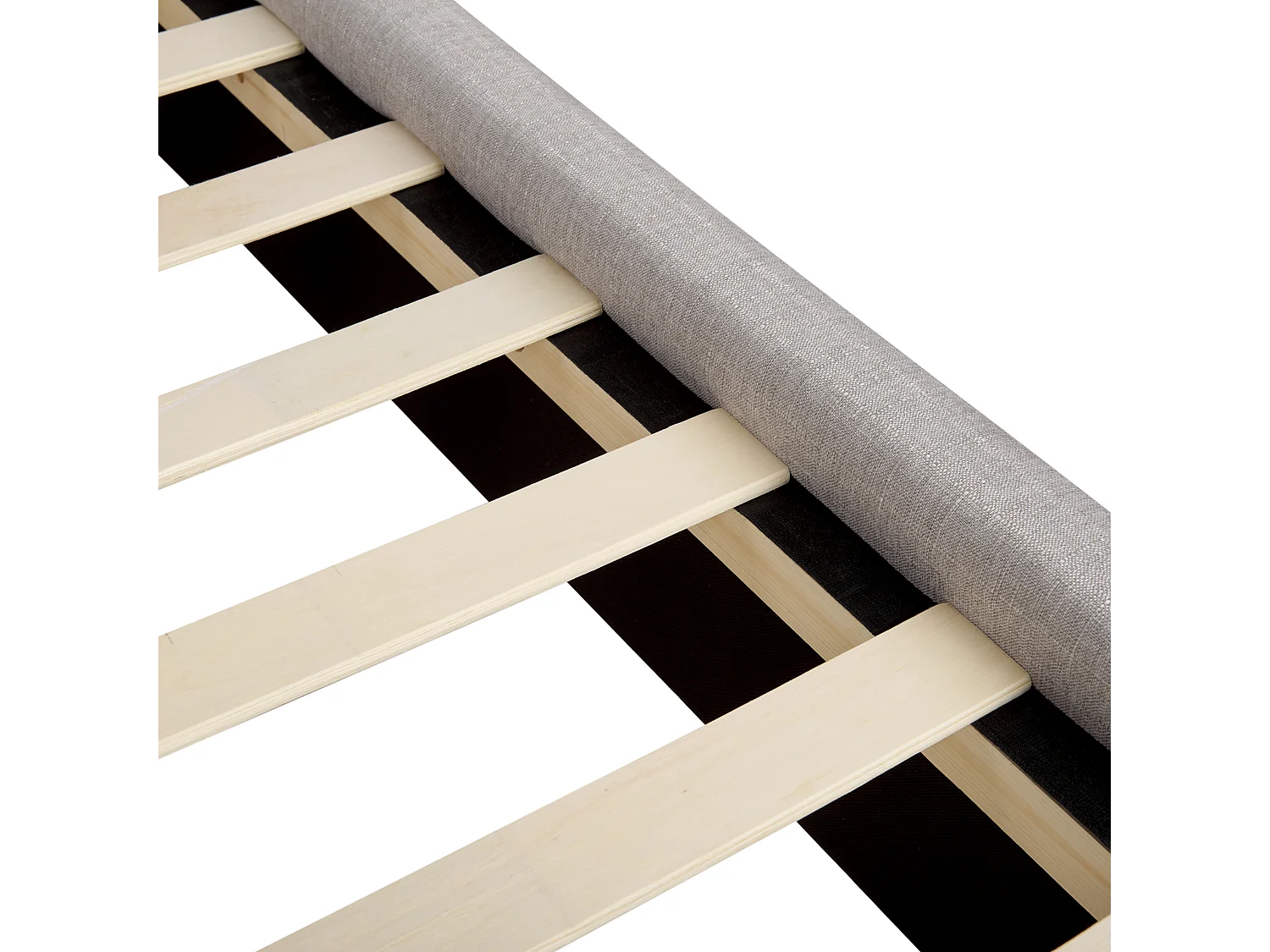 Bed met opbergladen Stof LA ROCHELLE 140 x 200 cm Lichtgrijs