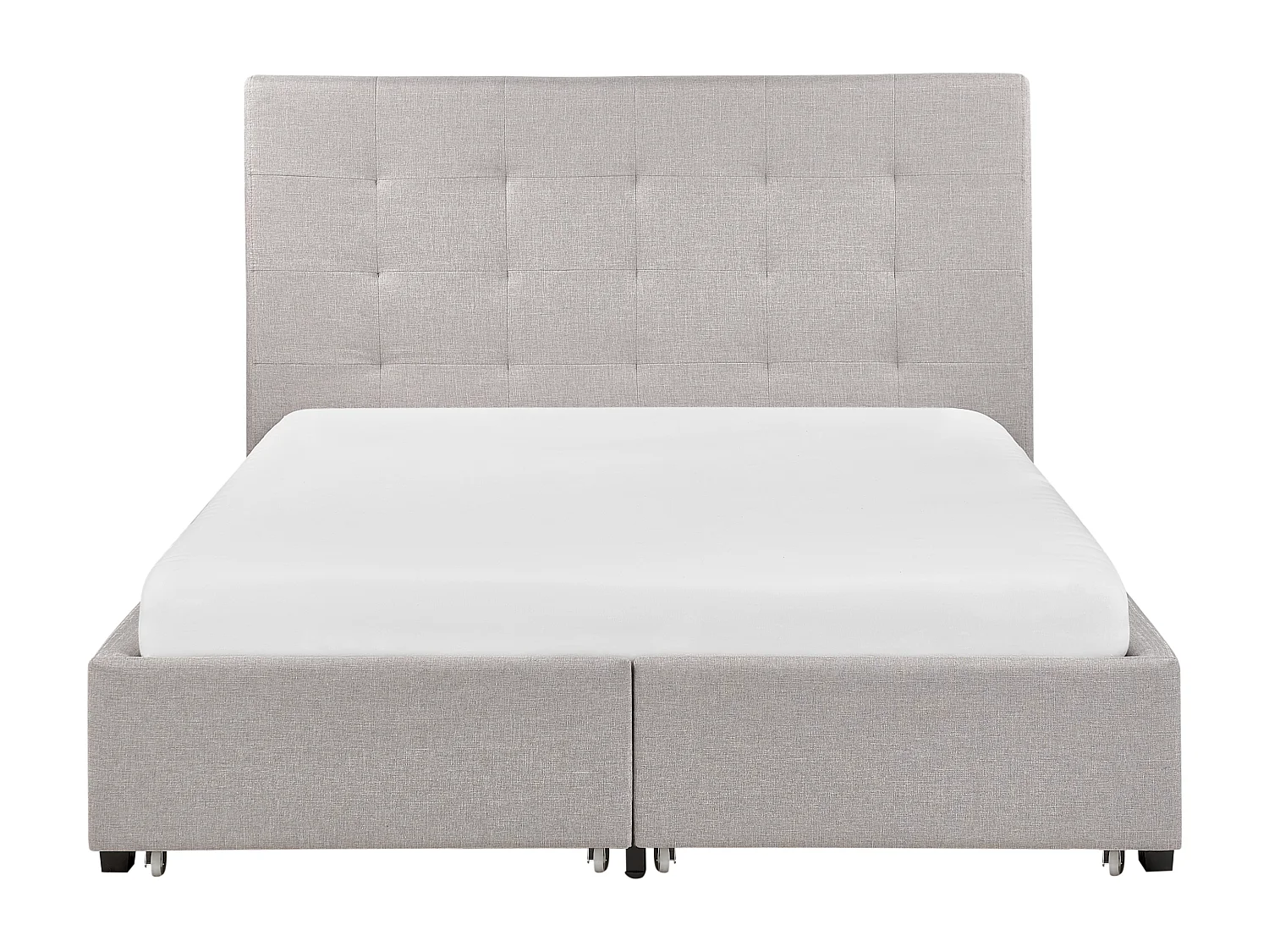 Bed met opbergladen Stof LA ROCHELLE 140 x 200 cm Lichtgrijs