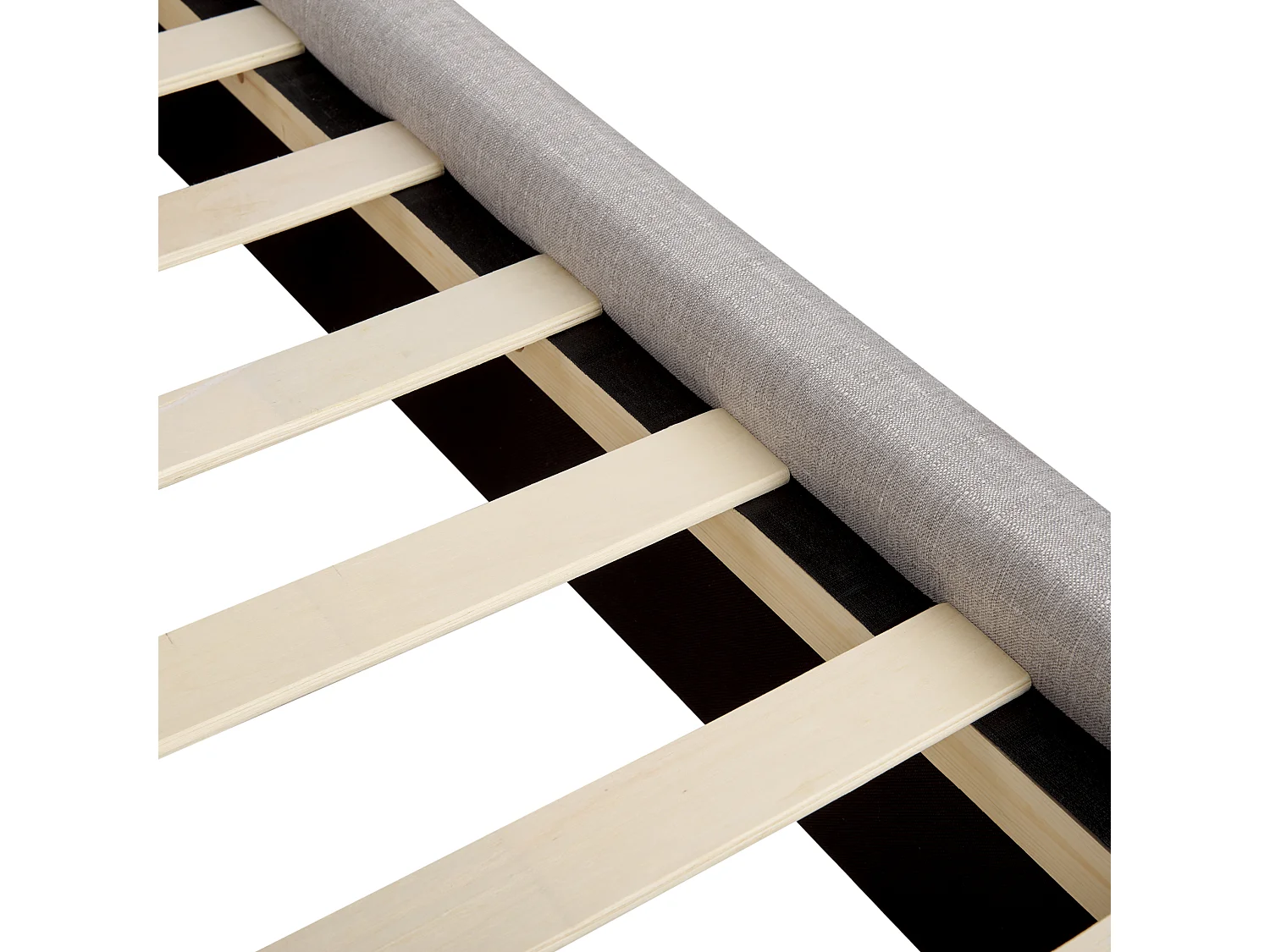 Bed met opbergladen Stof LA ROCHELLE 140 x 200 cm Lichtgrijs