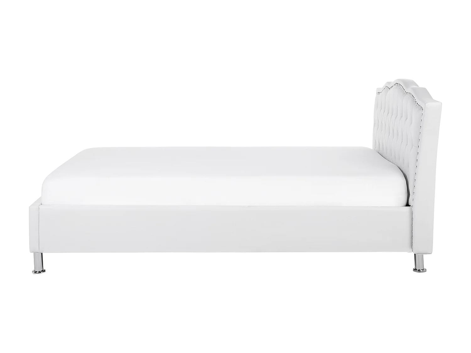 Lit avec sommier Cuir PU METZ 160 x 200 cm Blanc