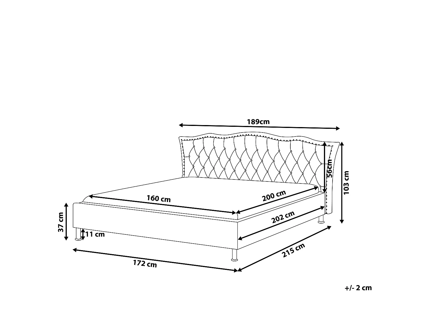Letto Pelle sintetica METZ 160 x 200 cm Bianco