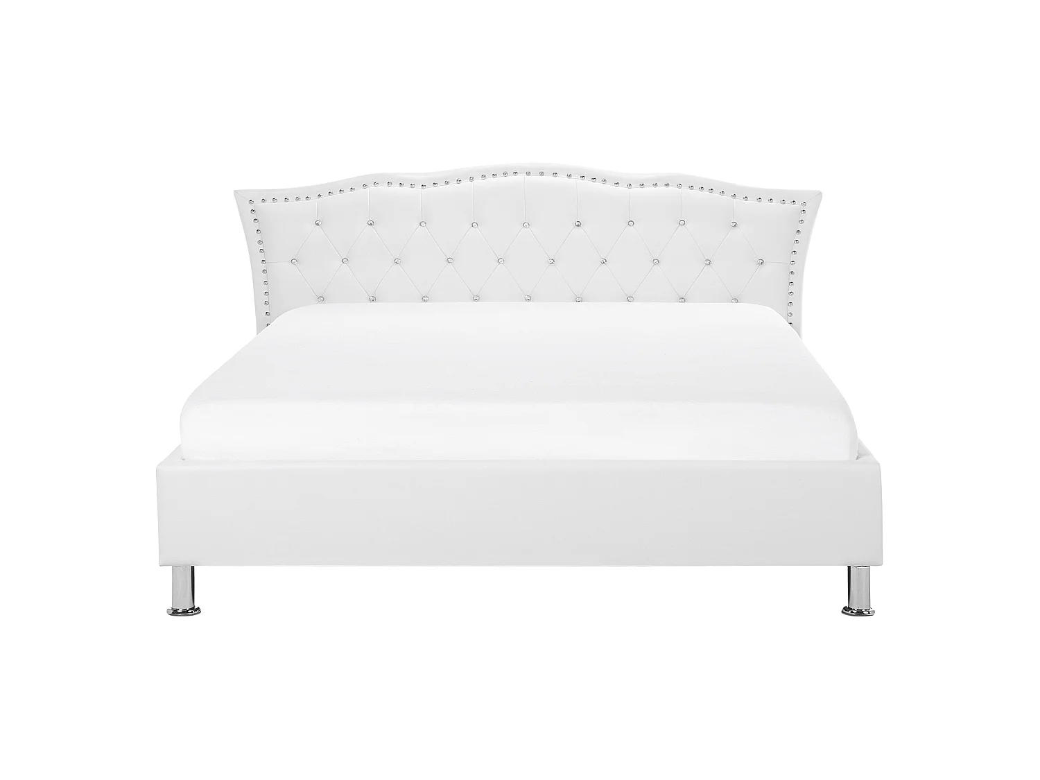 Letto Pelle sintetica METZ 160 x 200 cm Bianco