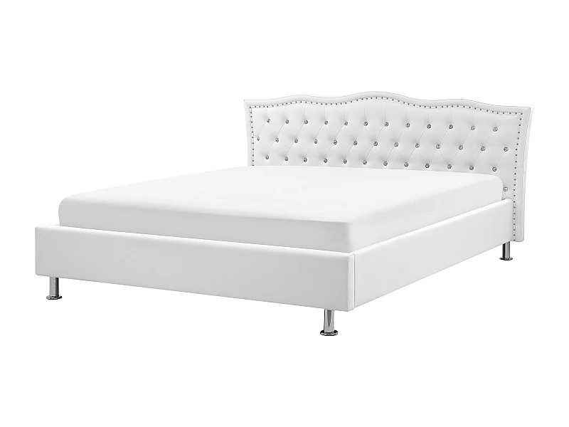 Letto Pelle sintetica METZ 160 x 200 cm Bianco