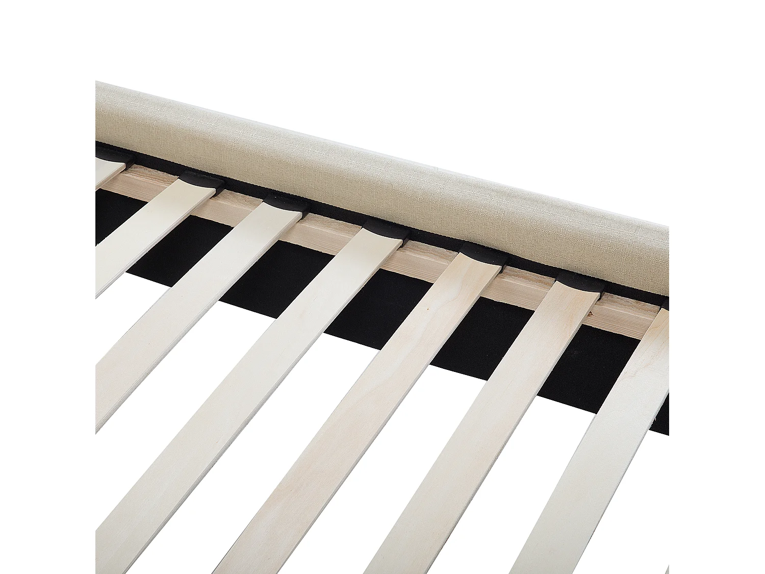 Lit avec sommier Tissu AUREL 160 x 200 cm Beige