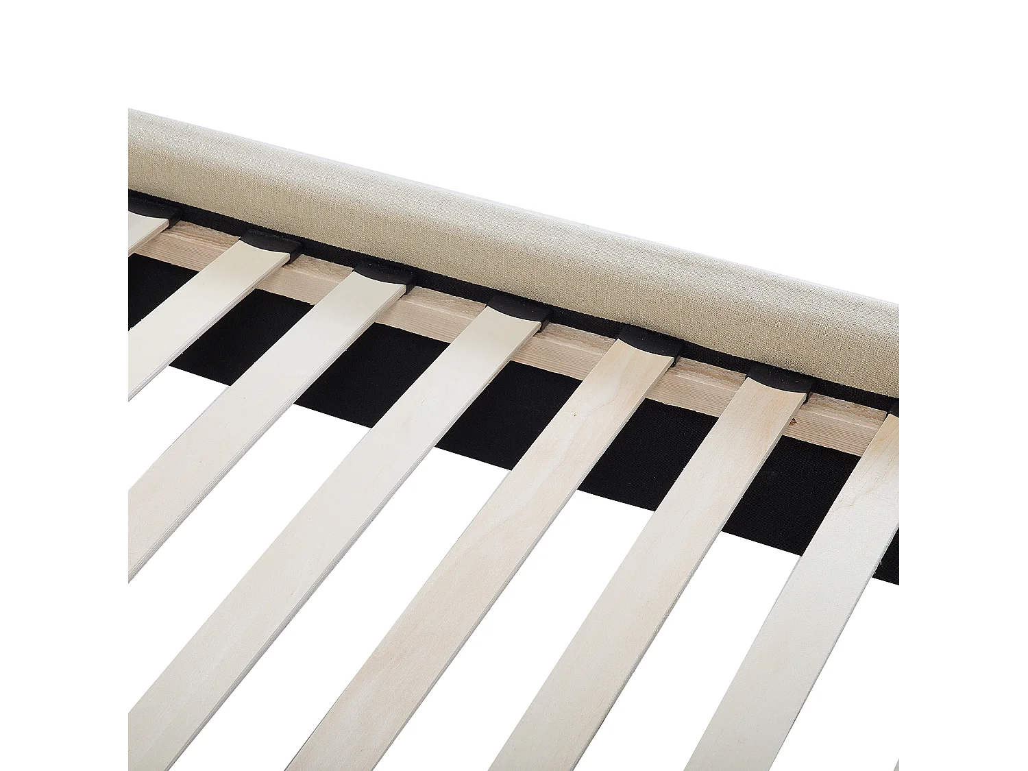 Lit avec sommier Tissu AUREL 160 x 200 cm Beige