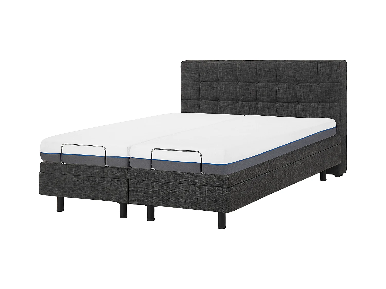 Lit réglable Tissu DUKE 160 x 200 cm Gris foncé