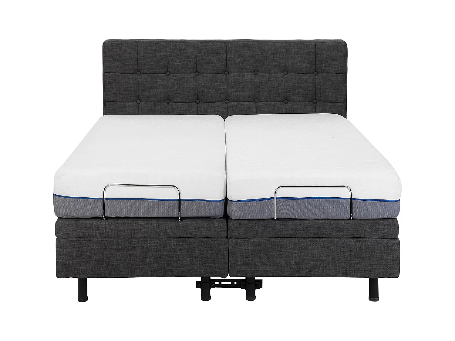 Lit réglable Tissu DUKE 160 x 200 cm Gris foncé