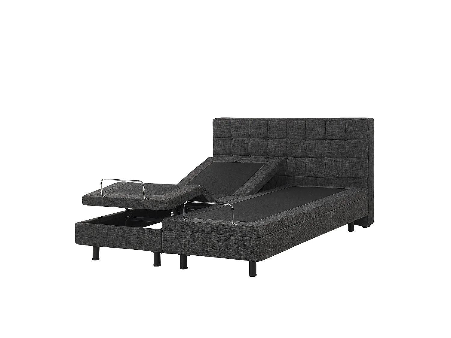 Lit réglable Tissu DUKE 160 x 200 cm Gris foncé