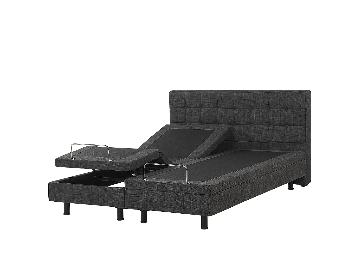 Lit réglable Tissu DUKE 160 x 200 cm Gris foncé