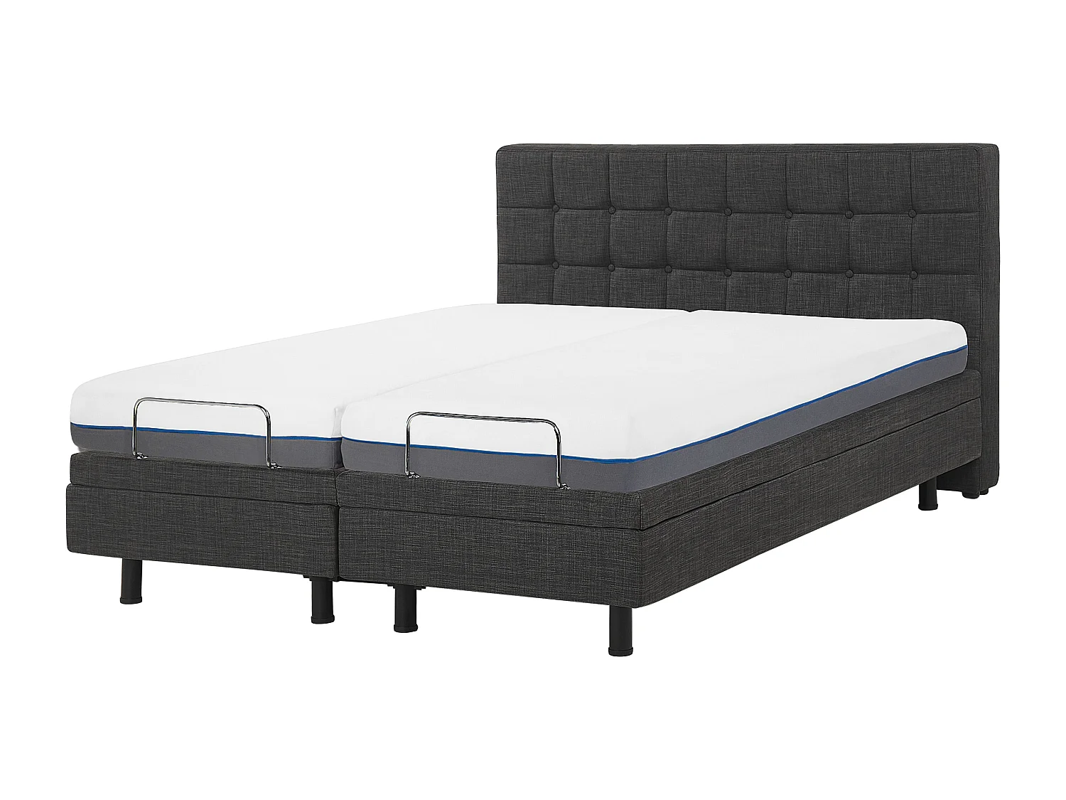 Lit réglable Tissu DUKE 160 x 200 cm Gris foncé