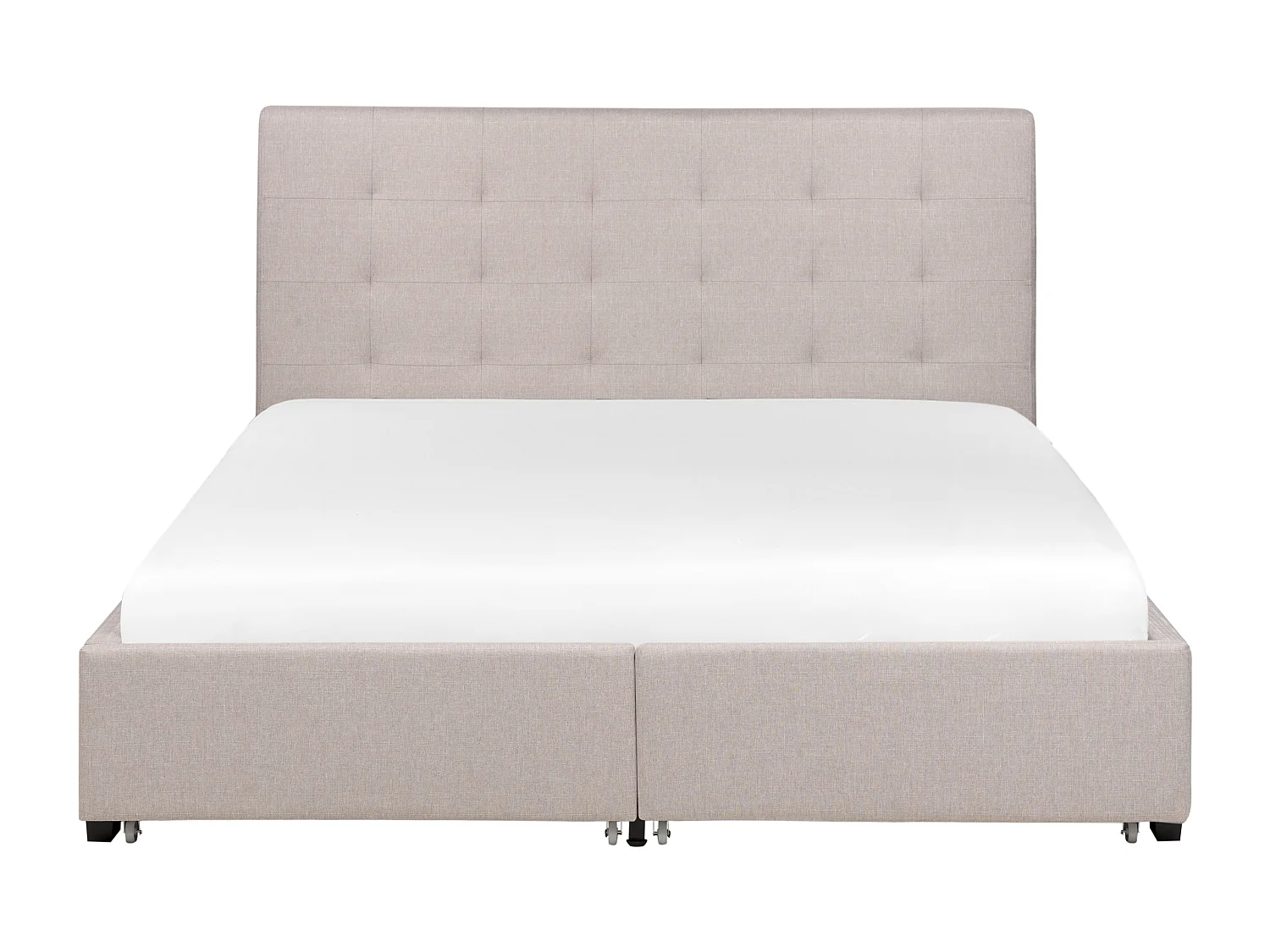 Bed met opbergladen Stof LA ROCHELLE 160 x 200 cm Lichtgrijs