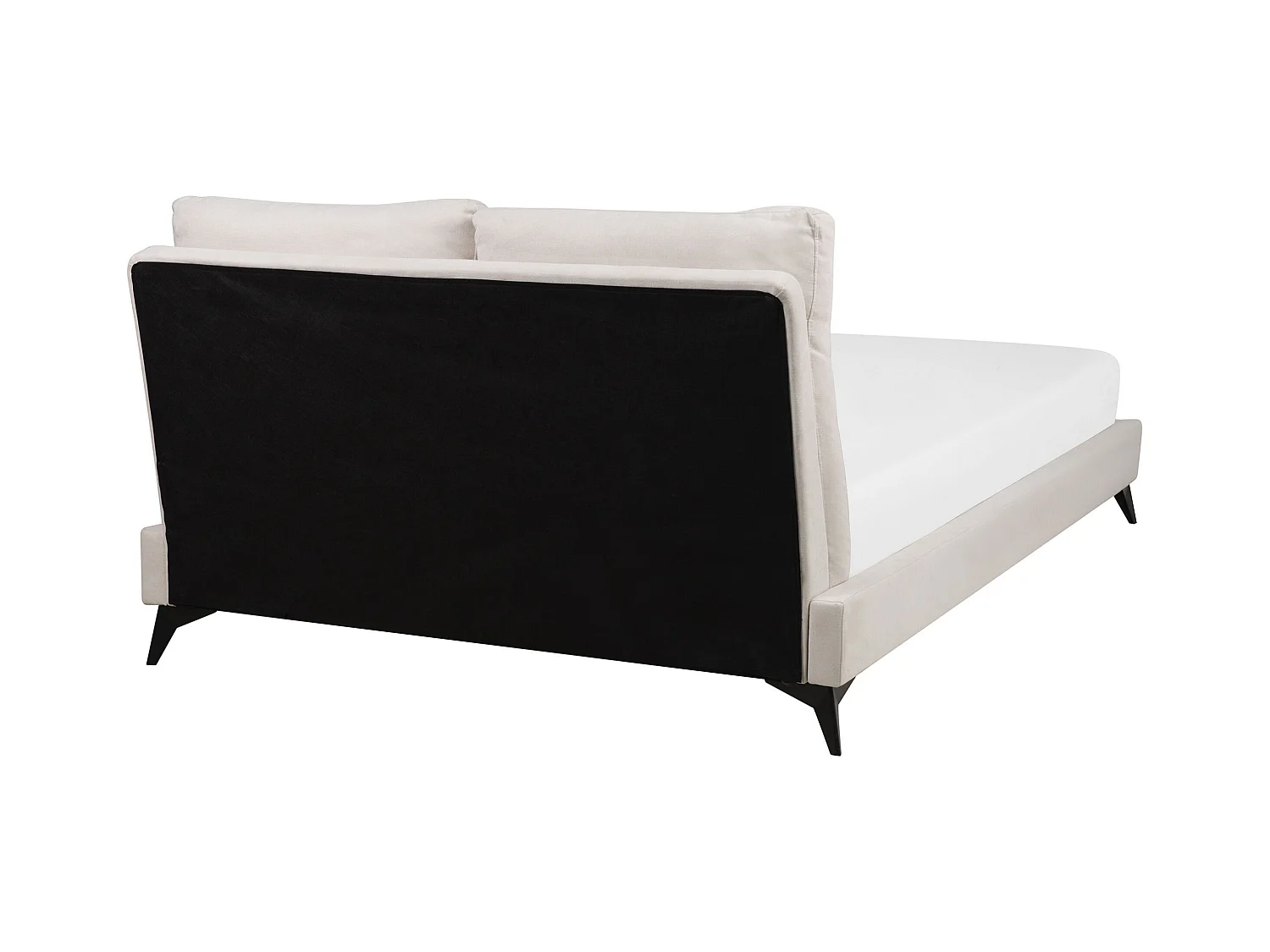 Elegantes Polsterbett in Beige Leinenoptik mit Lattenrost 140 x 200 cm Melle