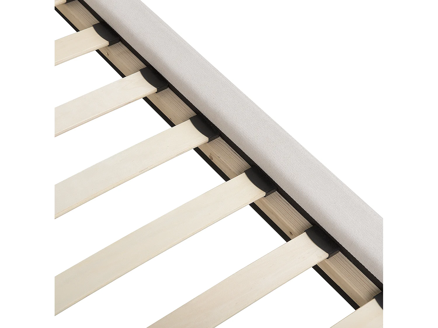 Lit avec sommier Tissu chenille MELLE 140 x 200 cm Beige clair