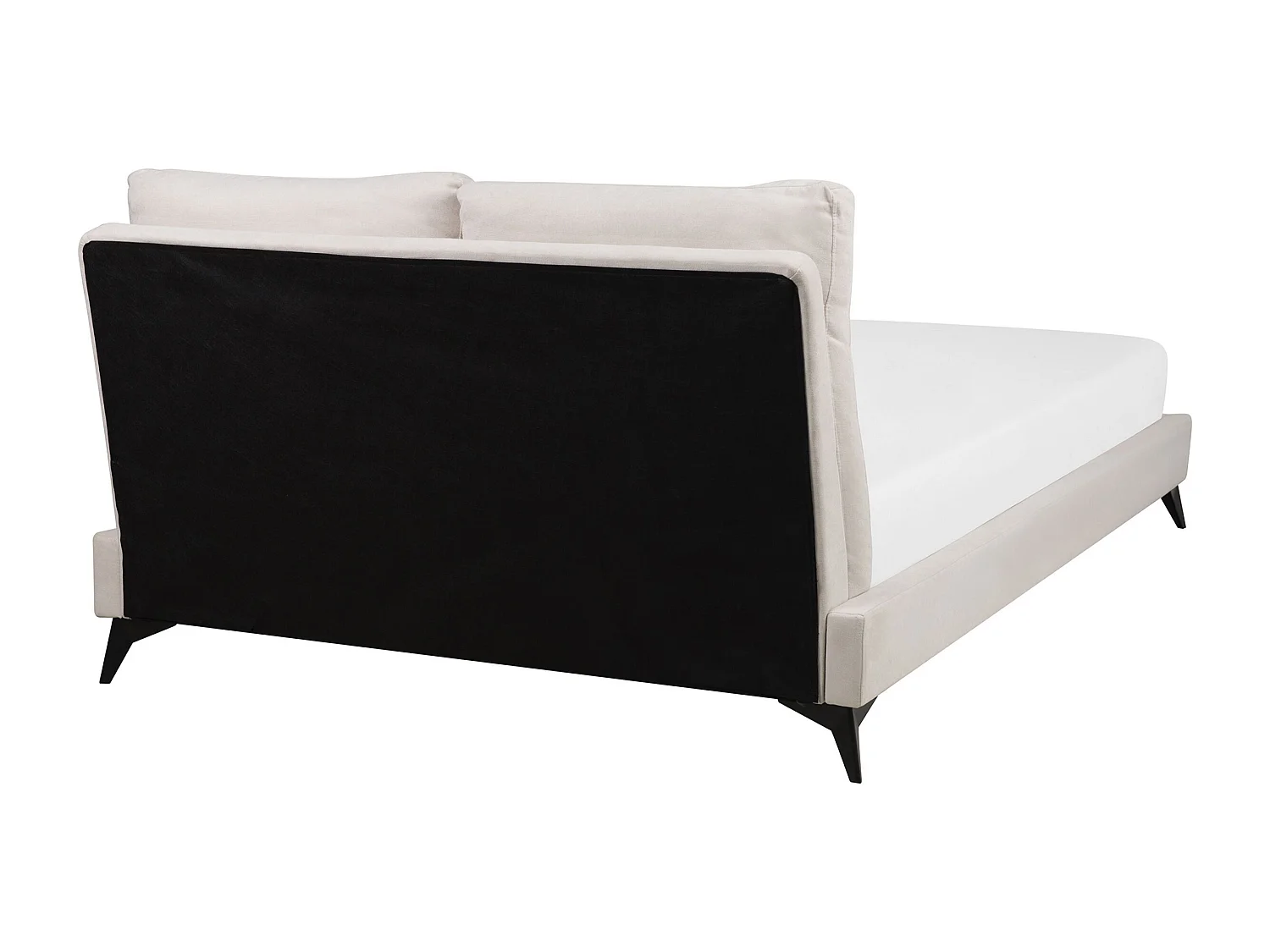 Lit avec sommier Tissu chenille MELLE 140 x 200 cm Beige clair