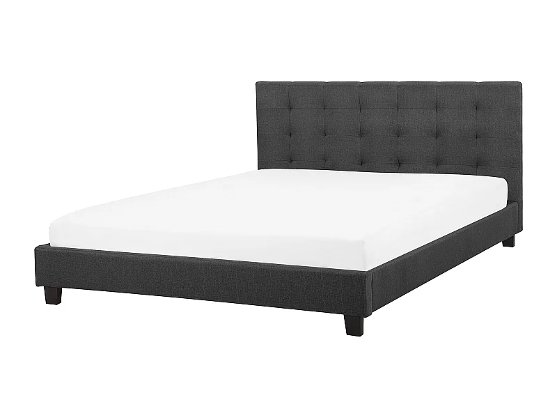 Letto Tessuto ROCHELLE 160 x 200 cm Grigio scuro