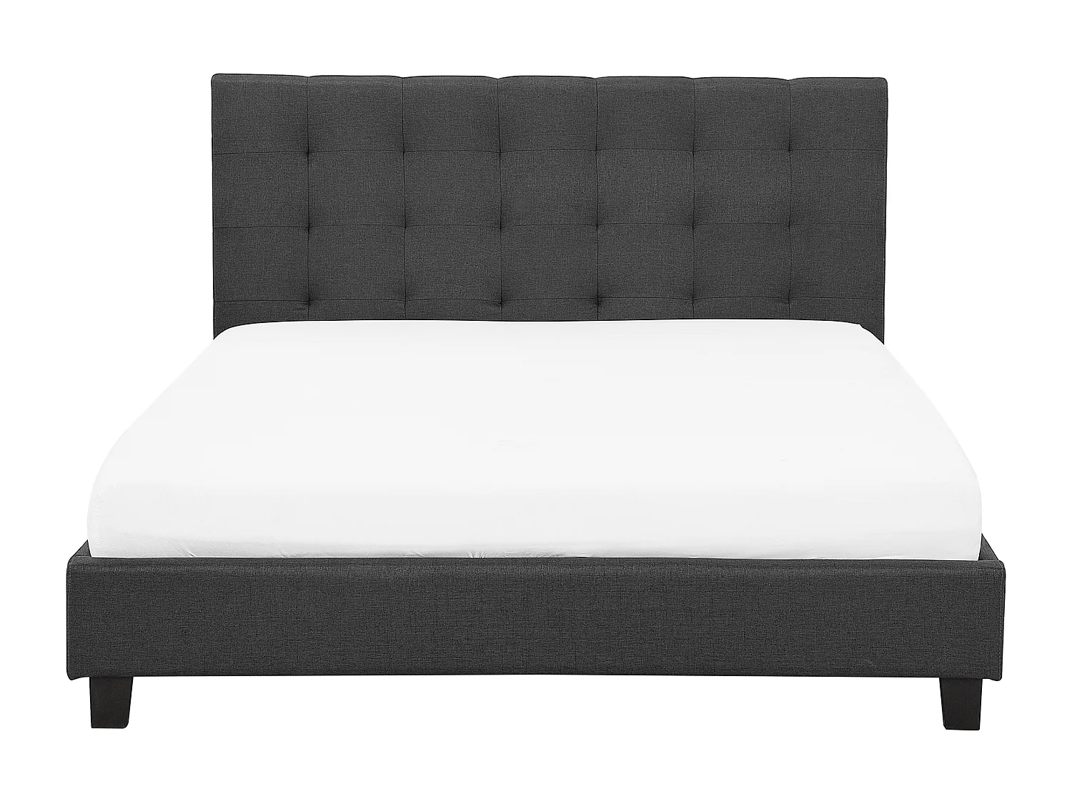 Lit avec sommier Tissu LA ROCHELLE 160 x 200 cm Gris foncé