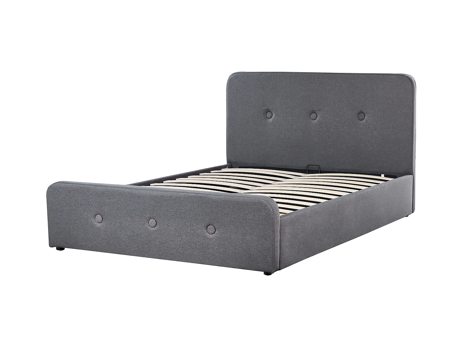 Cama con almacenaje Tela RENNES 140 x 200 cm Gris oscuro