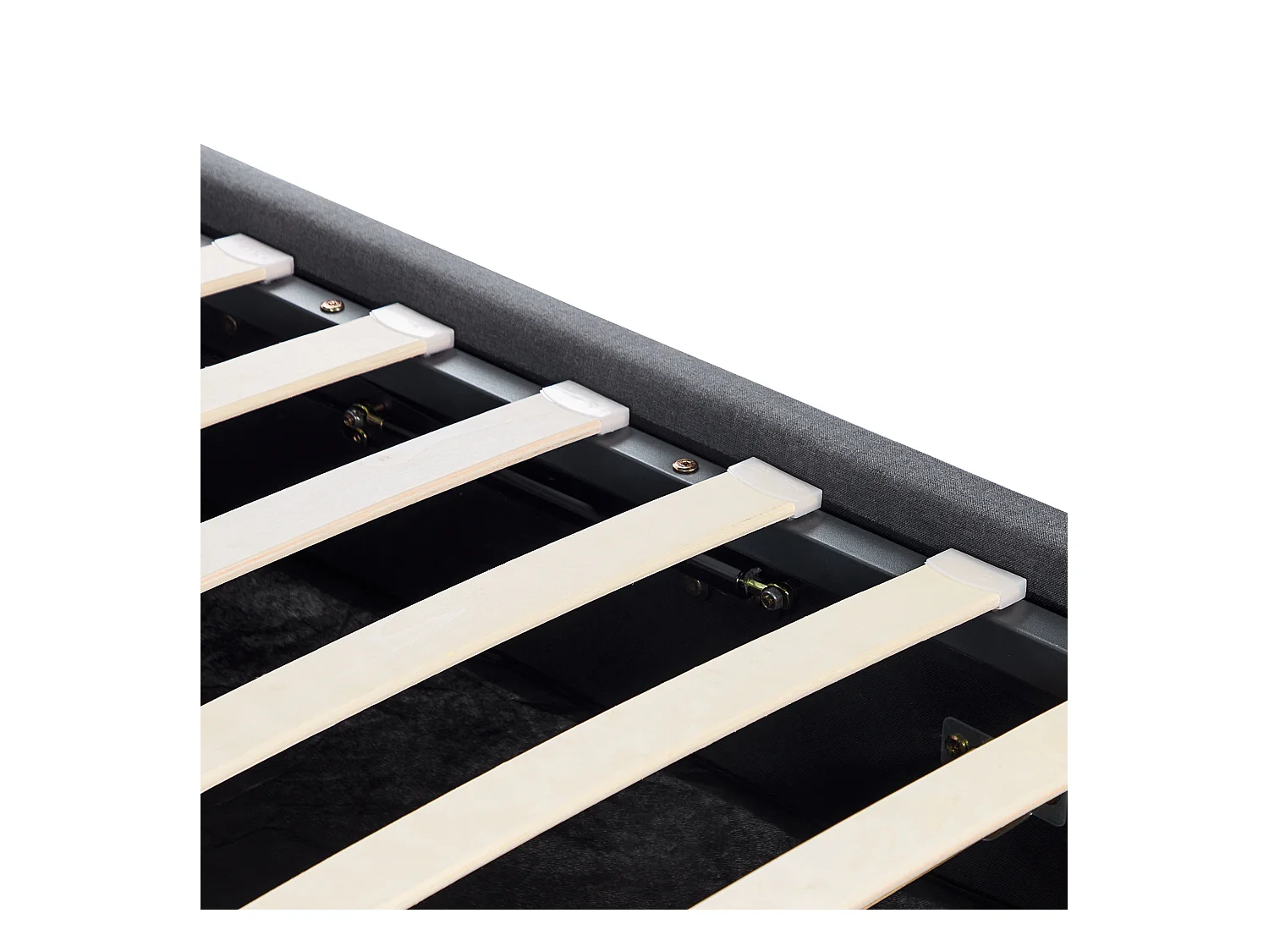 Cama con almacenaje Tela RENNES 140 x 200 cm Gris oscuro